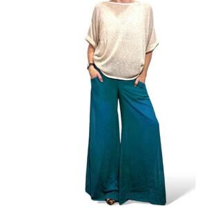 Uniq Sheer Wide Leg Dress Pants Built In Shorts Size s